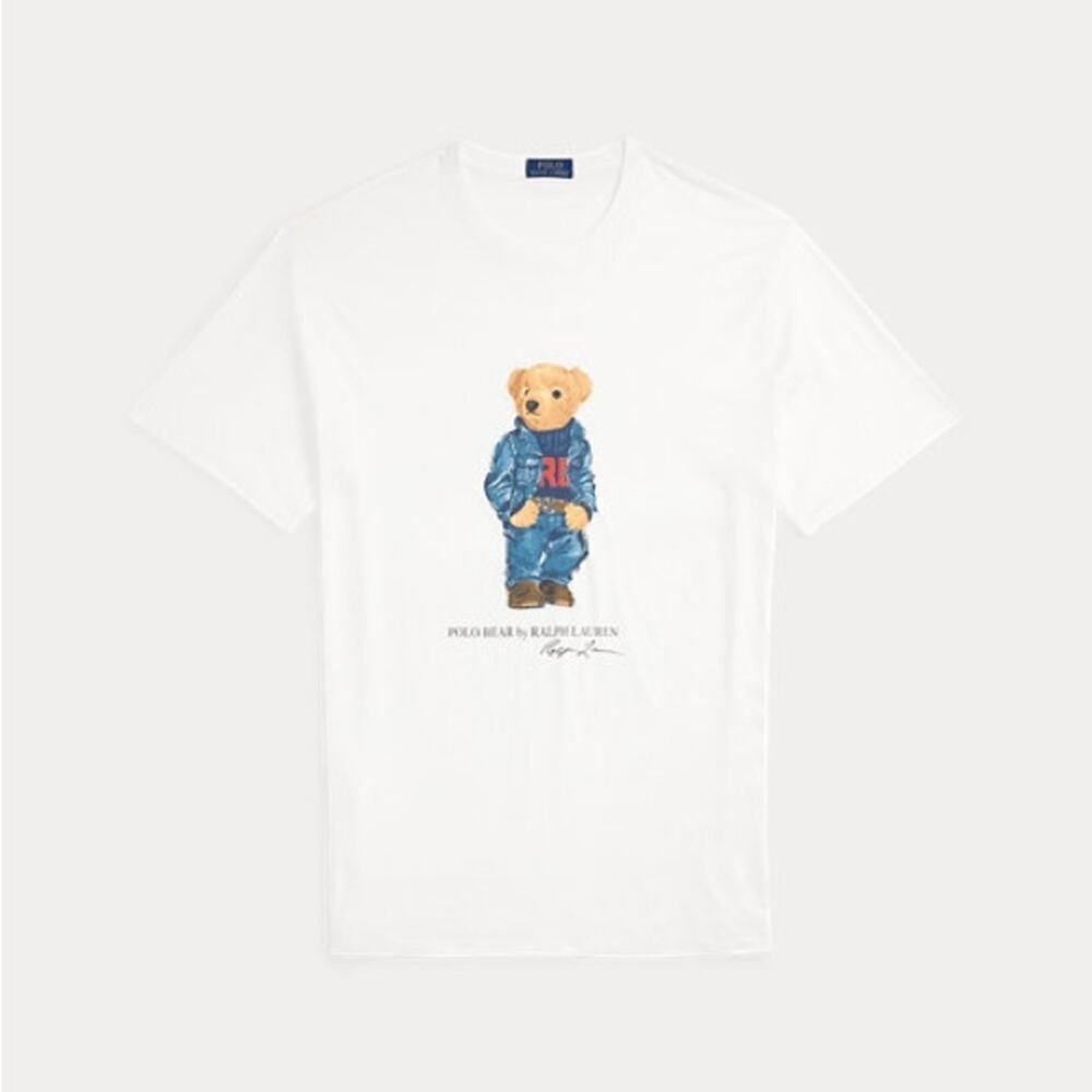 Polo by Ralph Lauren with graphic Bear Jersey white short sleeve T-Shirt - NWT